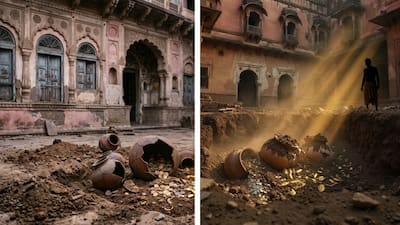 जयपुर: हवेली की खुदाई में मिला खजाना! ठेकेदार की बिगड़ी नीयत सोने-चांदी के सिक्के से भरे 15 कलश गायब*
